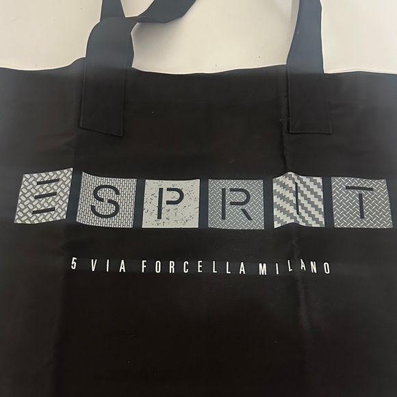 NEW Vintage Esprit Black Canvas Tote Bag - Picture 2 of 5
